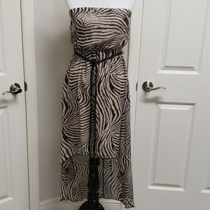 Animal Print Strapless Dress